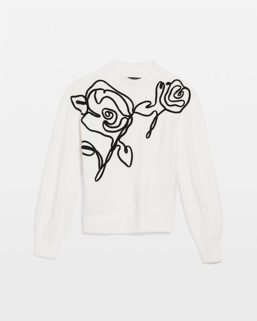 Floral Applique Pullover Sweater | White House Black Market